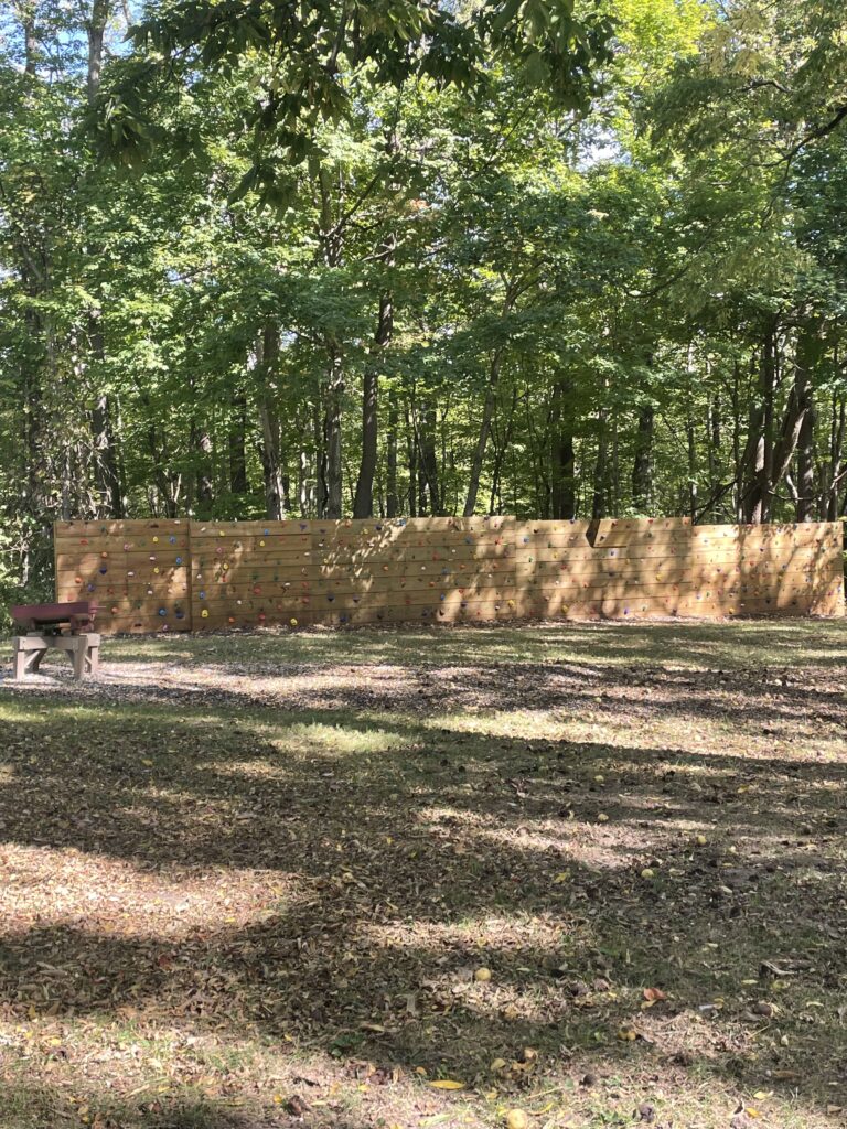Climbing wall at Camp Dellwood